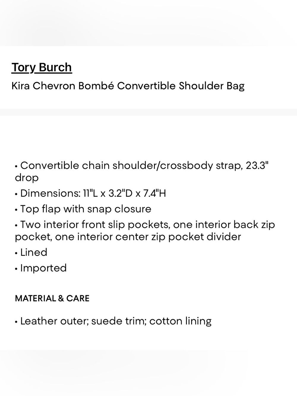 Tory Burch Green Chevron Bombé Convertible Shoulder Bag/leather and suede - Picture 4 of 17